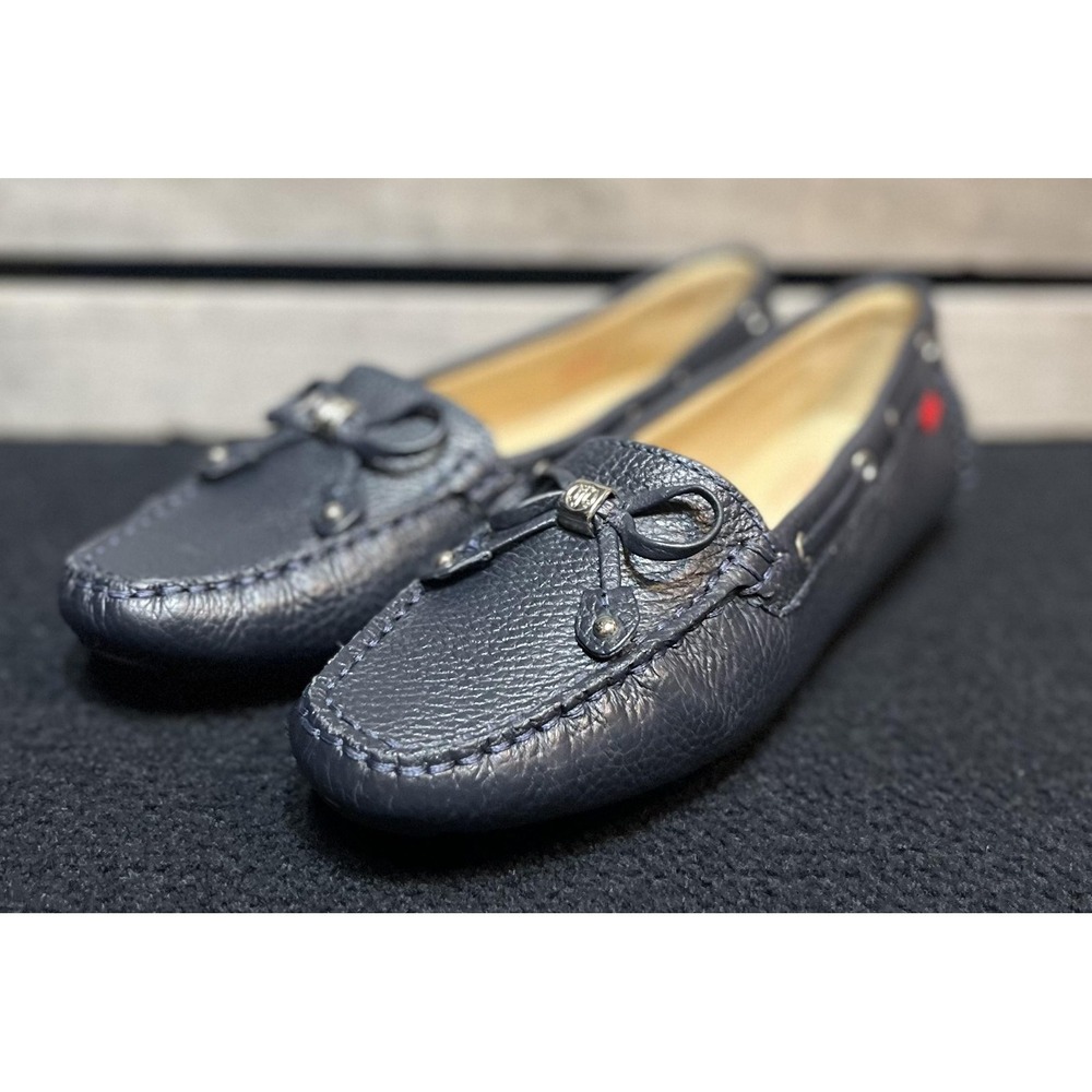 Marc Joseph Cypress Hill 3 Shoes‎ Womens Size 6.5 Navy Grainy Leather Loafers